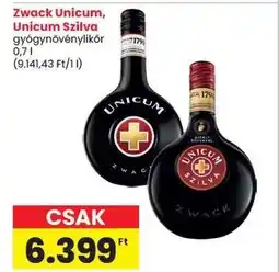 Spar ZWACK Unicum* / Unicum Szilva ajánlat
