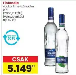 Spar Finlandia vodka, lime-ízű vodka ajánlat