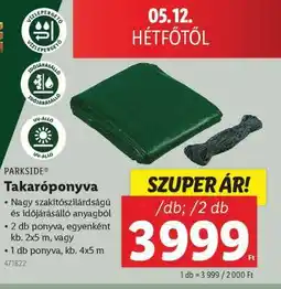 Lidl PARKSIDE Takaróponyva ajánlat