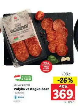 Lidl Pulyka vastagkolbász ajánlat