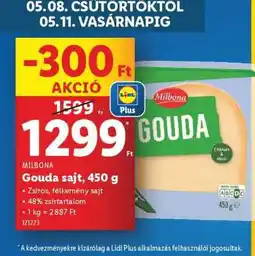 Lidl MILBONA Gouda sajt, 450 g ajánlat
