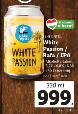 Lidl FEHÉR NYÚL White Passion / Rafa / IPA ajánlat
