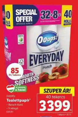 Lidl OOOPS! Toalettpapír ajánlat
