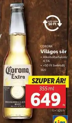 Lidl CORONA Világos sör ajánlat