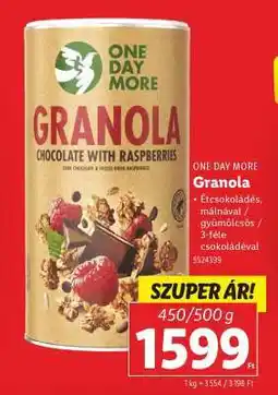 Lidl ONE DAY MORE Granola ajánlat