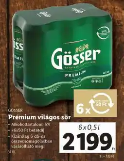 Lidl GÖSSER Prémium világos sör ajánlat