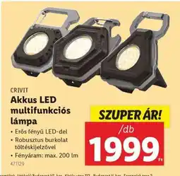 Lidl CRIVIT Akkus LED multifunkciós lámpa ajánlat