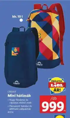 Lidl CRIVIT Mini hátizsák ajánlat