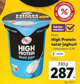 Lidl Pilos High Protein natúr joghurt ajánlat