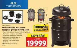 Lidl GRILLMEISTER Multifunkciós 3 az 1-ben faszenes grill és füstölő szett ajánlat