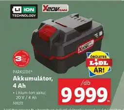 Lidl PARKSIDE Akkumulátor, 4 Ah ajánlat