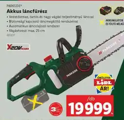 Lidl Parkside Akkus láncfűrész ajánlat