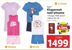 Lidl Kisgyermek nyári pizsama ajánlat