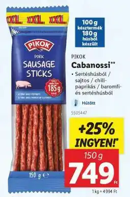 Lidl PIKOK Cabanossi ajánlat