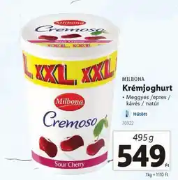 Lidl MILBONA Krémjoghurt ajánlat
