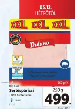 Lidl DULANO Sertéspárizsi ajánlat