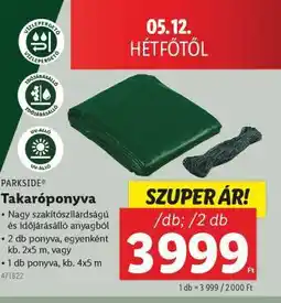 Lidl PARKSIDE Takaróponyva ajánlat