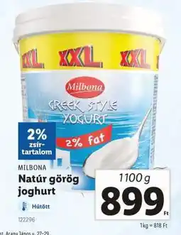 Lidl MILBONA Natúr görög joghurt ajánlat