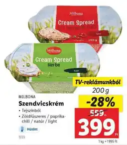 Lidl MILBONA Szendvicskrém ajánlat