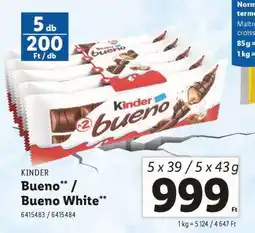 Lidl KINDER Bueno / Bueno White ajánlat