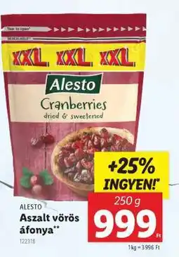 Lidl ALESTO Aszalt vörös áfonya ajánlat