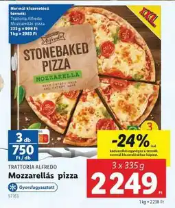 Lidl TRATTORIA ALFREDO Mozzarellás pizza ajánlat