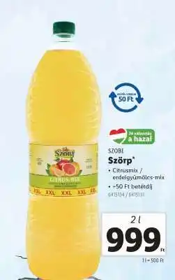 Lidl SZOBI Szörp ajánlat