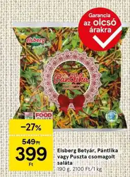 Tesco Eisberg Betyár, Pántilka vagy Puszta csomagolt saláta ajánlat