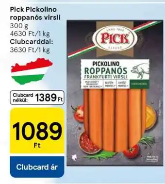 Tesco Pick Pickolino roppanós virsli ajánlat