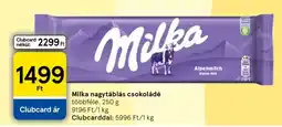 Tesco Milka nagytáblás csokoládé ajánlat