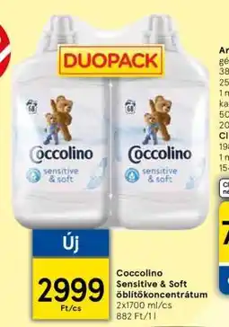 Tesco Coccolino Sensitive & Soft öblítőkoncentrátum ajánlat