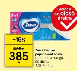 Tesco Zewa Deluxe papír zsebkendő ajánlat