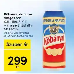Tesco Kőbányai dobozos világos sör ajánlat