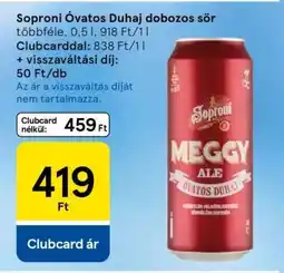 Tesco Soproni Óvatos Duhaj dobozos sör ajánlat