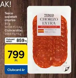 Tesco Tesco szeletelt chorizo ajánlat