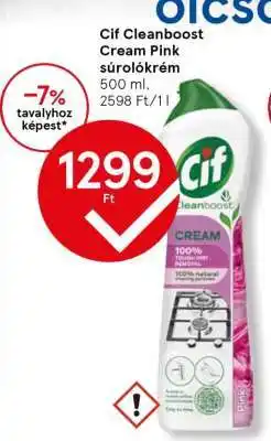 Tesco CIF Cleanboost Cream Pink súrolókrém ajánlat