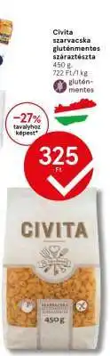 Tesco Civita szarvacska gluténmentes száraztészta ajánlat