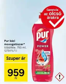 Tesco Pur kézi mosogatószer ajánlat