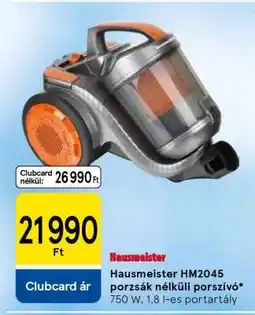 Tesco Hausmeister HM2045 porzsák nélküli porszívó ajánlat