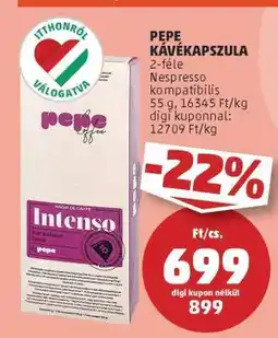 PENNY PEPE Kávékapszula ajánlat