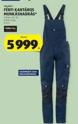 ALDI TOPCRAFT Férfi kantáros munkásnadrág ajánlat
