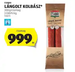 ALDI Csabai Lángolt kolbász ajánlat