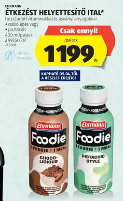 ALDI Ehrmann étkezést helyettesítő ital ajánlat