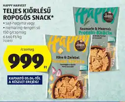 ALDI Happy harvest teljes kiőrlésű ropogós snack ajánlat