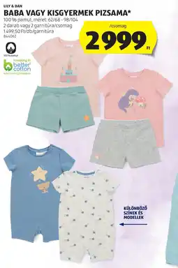 ALDI Lily & dan baba vagy kisgyermek pizsama ajánlat