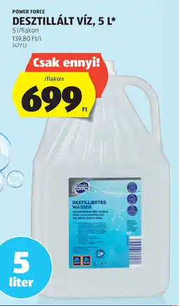 ALDI Power force desztillált víz ajánlat