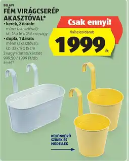 ALDI Belavi fém virágcserép akasztóval ajánlat