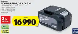 ALDI Activ energy akkumulátor ajánlat