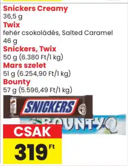 Spar Snickers Creamy, twix stb. ajánlat