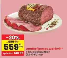 Spar Landhof borsos szalámi ajánlat